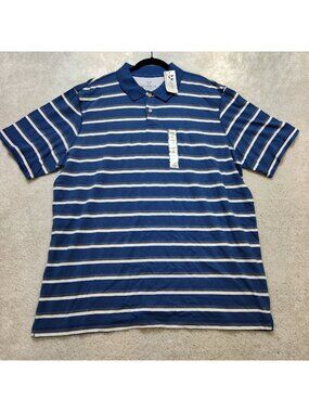 Outdoor Life Polo Shirt Men XL Striped Cotton Short Sleeve Ribbed Collar NWT